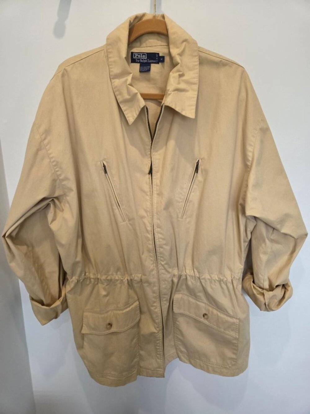 Polo by Ralph Lauren Tan Men's Safari Utility Style Jacket with Hidden Hood  XL